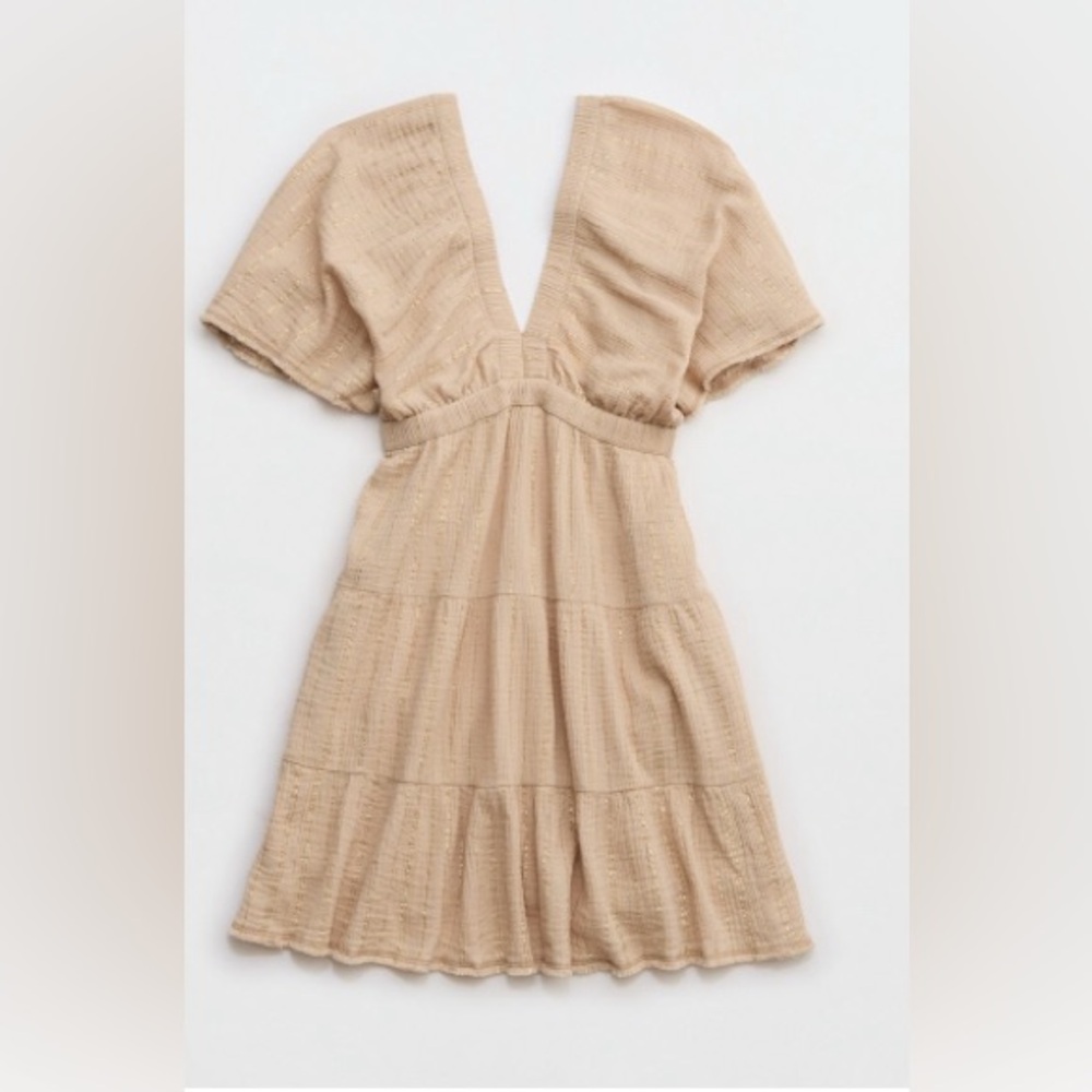 Aerie Gauzy Flutter Sleeve Dress